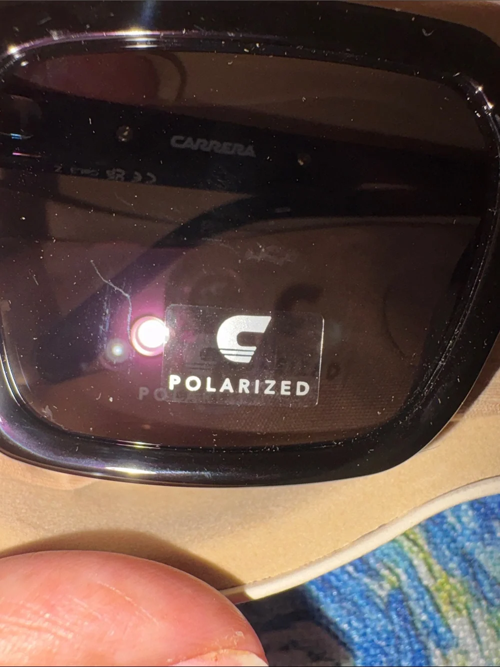 Carrera Black Polarized Rectangular Sunglasses